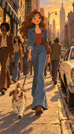 The same street scene restyled as expressive 2d